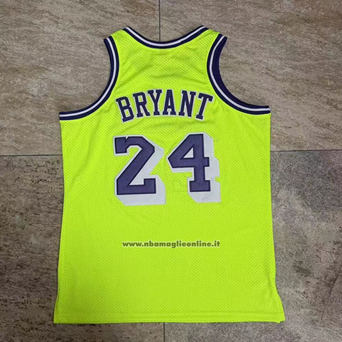 Maglia Los Angeles Lakers Kobe Bryant No 24 Mitchell & Ness 2007-08 Verde